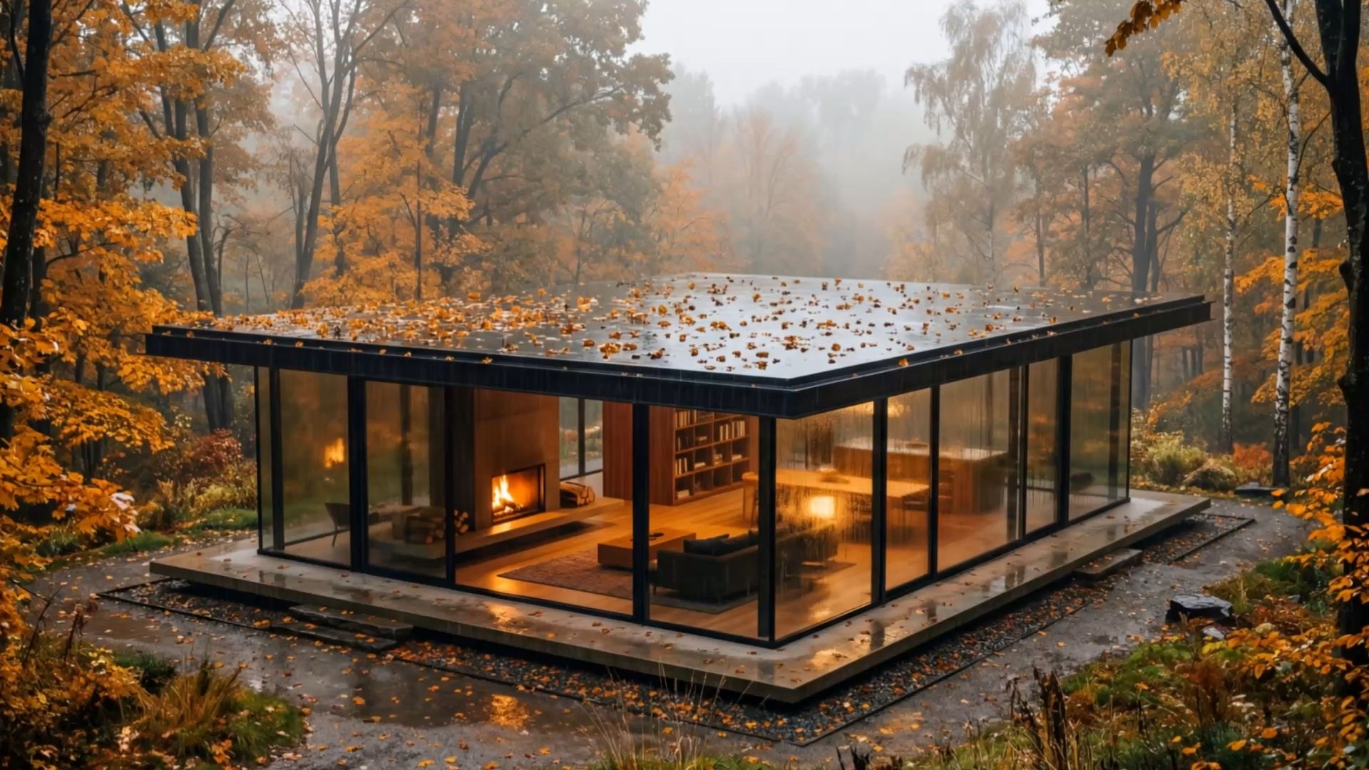 Glass house amongst the trees