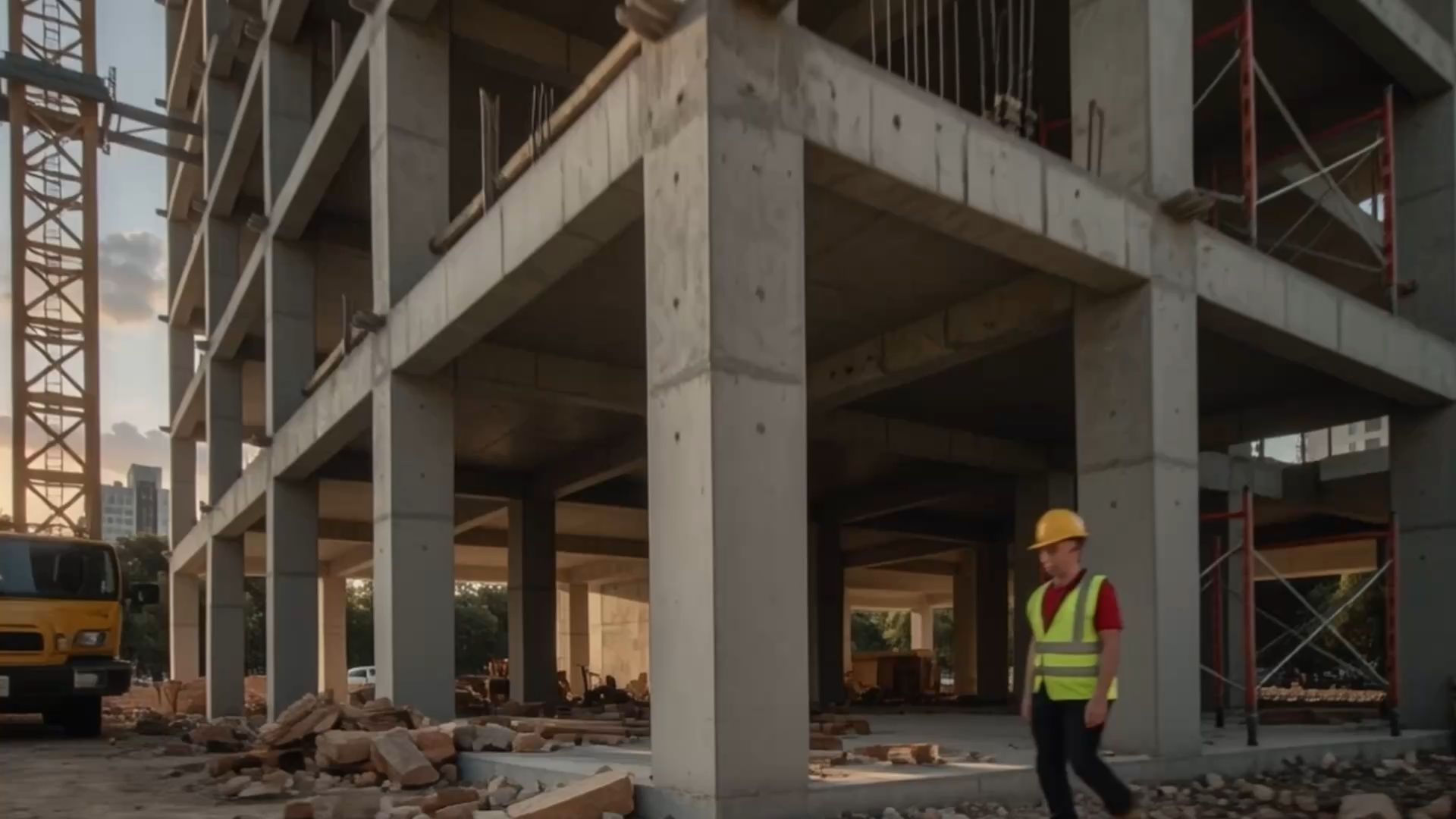Commercial concrete structure under construction